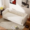 71 in. Wide Square Arm Velvet Mid-Century Square Sofa with Channel Tufted 3-Seater Couch - Morden Fort - 2 of 4