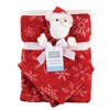 Hudson Baby Unisex Baby Plush Blanket with Security Blanket, Santa Snowflake, One Size - 2 of 4