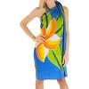 LA LEELA Women's Bikini Beach Wrap Cover up Swimwear Bathing suit Summer Wraps Swimsuit Sarong Skirts for Women One Size Blue, Floral - 4 of 4