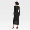 Women's Long Sleeve Sheer Maxi Sweater Dress - A New Day™ Black - image 2 of 3