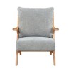 Chenille Upholstered Accent Chair with Solid Rubberwood Frame and Comfort Seat Cushion - 3 of 4