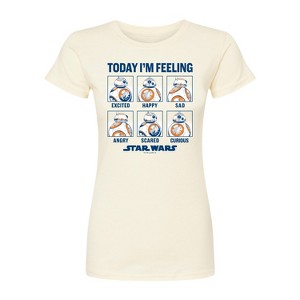 Women's Star Wars: The Force Awakens BB8 Moods Fitted Graphic T-Shirt - Natural - Small - 1 of 2