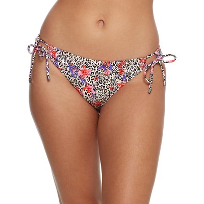 Bare Swim Women's Leopard Floral Side Tie Bikini Bottom - S20295-LEFL