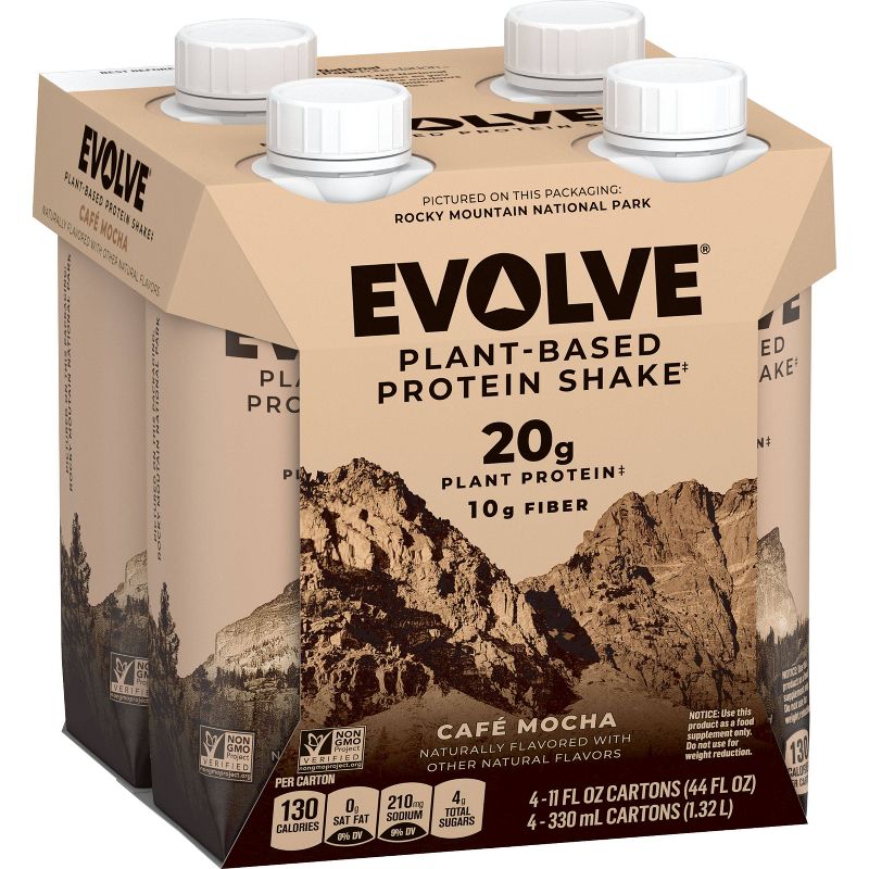 Evolve Plant Based Protein Shake - Mocha - 11 fl oz/4pk, 3 of 7