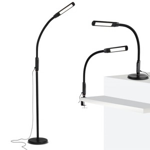 Brightech Vista 3-in-1 Adjustable Integrated LED Floor Lamp Classic Black: Touch Sensor, 68" Tall, UL Listed - 1 of 4