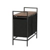 FurnitureR Laundry Hamper 2 Section with Shelf, 2-Bin Laundry Sorter with Removable Bags and Wooden Top, 28.74'' Wide Laundry Basket - 3 of 4