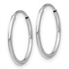 Black Bow Jewelry 1.2mm x 16mm 14k White Gold Polished Endless Tube Hoop Earrings - 2 of 4