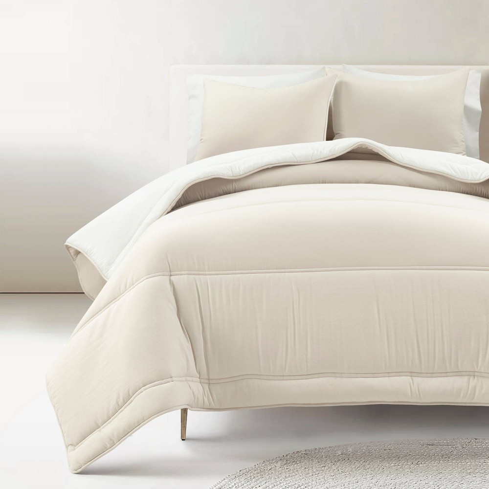 Photos - Bed Linen Lush Décor Full/Queen 3pc Oslo Soft Reversible Quilted Comforter Set White/Neutral: Teen Bedding, OEKO-TEX Certified