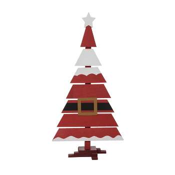 Transpac Wood 30 in. Red Christmas Outdoor Tree Decor