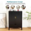 TiramisuBest Modern Wine Bar Cabinet,Liquor Storage Credenza,Sideboard with Wine Racks & Stemware Holder - 4 of 4