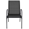 vidaXL 3 Piece Garden and Patio Dining Set - Elegant Black Steel Construction, Comfortable Ergonomic Design, Weather-Resistant Textilene Fabric - 4 of 4