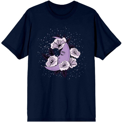 Celestial Tropics Purple Moon Flower Men's Navy T-shirt : Target