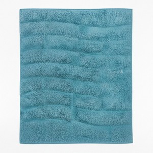 Knightsbridge Stylish And Comfortable All Season Traditional New Tile Design Cotton Bath Rug 21" X 34" Aqua - 1 of 4