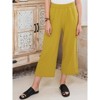 ECUPPER Womens Cotton Cropped Pants Loose Fit Wide Leg Capri Casual Plus Size Elastic Waist Trousers - 2 of 4