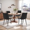 Dsvimoy Accent Chair PU Leather Dining Chair with Metal Legs for Modern Living Spaces, Black, 28"*21"*17" - 2 of 4