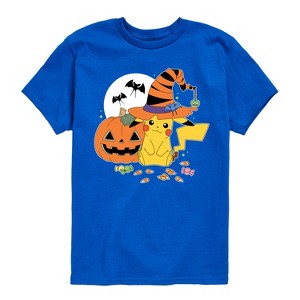 Boys' - Pokémon - Witch Pikachu With Candy Short Sleeve Graphic T-Shirt - 1 of 4
