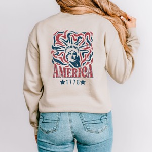 Simply Sage Market Statue Of Liberty America Front And Back Sweatshirt - M - Dust - 1 of 4