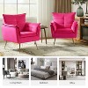 Set of 2 Jonat Contemporary Velvet Wooden Upholstered Armchair with Metal Legs for Bedroom and Living Room| ART OF LIVING DESIGNS - 3 of 4
