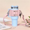 BABYYER Water Bottle Holder With Strap for 40oz,Water Bottle Pouch Series Tumbler,PU Water Bottle Bag (Pink) - 2 of 4