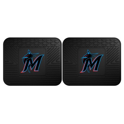 MLB Miami Marlins Back Seat Car Mat Set - 2pc