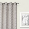 Kate Aurora 2 Pack Amari Contemporary Lattice Light Filtering Grommet Top Window Curtain Panels - 2 of 4