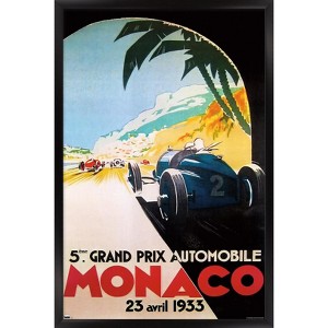 Trends International Grandprix Automobile Monaco 1933 Framed Wall Poster Prints - 1 of 4
