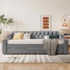 MAYEERTY Twin Size Upholstered Daybed, Storage Armrests USB Port, Bedroom, Gray - 2 of 4