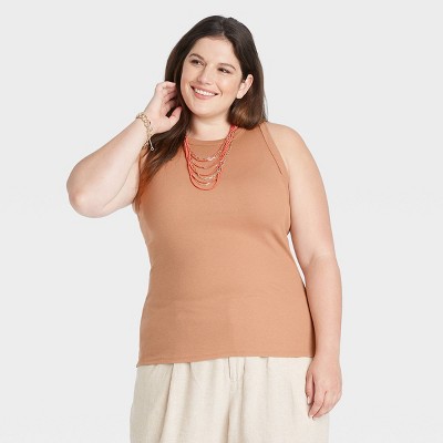 Women's Slim Fit Ribbed Tank Top - A New Day™