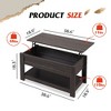 Coffee Table, 39" Lift Top Coffee Table with Hidden Compartment and Storage Shelf - 3 of 4