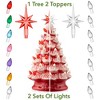 Casafield Hand Painted Ceramic Christmas Tree, 12-Inch Pre-Lit Tree with 100 Multi Color Lights and 2 Star Toppers - 2 of 4