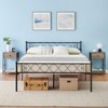 QUEEN Bed Frame with Headboard and Footboard - Black Metal Platform Bed Frame with Iron-Art Sweet Heart, No Box Spring Needed, Under Bed Storage, - 2 of 4
