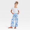 Grayson Threads Kids Big Girl Floral Gauze Beach Pants - Blue - 3 of 3