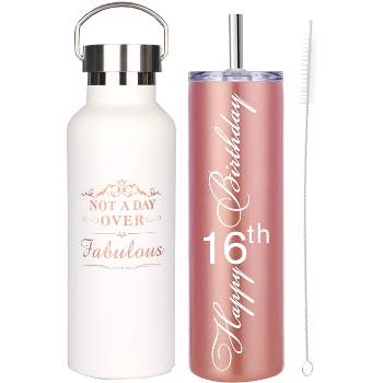 Meant2tobe 12oz 80th Birthday Gifts for Women, Pink