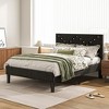 Gulches Full Size Modern Platform Bed Frame with Upholstered Headboard & Wooden Slats - No Box Spring Needed, Easy Assembly, Black - 2 of 4