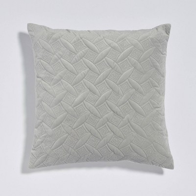 20"x20" Diamond Quilt Plush Reversible Throw Pillow Gray - Sure Fit