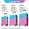 FonTOI 20"&24"&28" Luggage Sets 3 Pieces, Hardshell Expandable Luggages with Spinner Wheels, Gradient Color Travel luggage Sets, Blue&Red, - 3 of 4