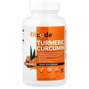 fitcode Turmeric Curcumin, 90 Veggie Capsules - 1 of 4