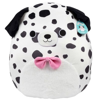 Squishmallows Giant 20" Dustin the Dalmatian with Pink Bowtie - Officially Licensed Jazwares Valentines Day Plush- Gift for Kids, Girls & Boys