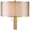 Possini Euro Design Granview Modern Floor Lamp 70 1/2" Tall Brass Metal Sheer Organza Outer Linen Inner Drum Shade for Living Room Bedroom Office Home - image 3 of 4