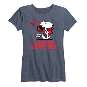 Women's - Peanuts - Ladies Love Me Short Sleeve Graphic T-Shirt - 1 of 4
