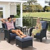 LayinSun Wicker Outdoor Furniture Set with 6-inch Comfy Cushions, High Back Patio Furniture Set with Swivel Rocking Chairs and Side Table - 2 of 4
