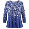 Collections Etc Snow Flurries V-neck Top - 2 of 4
