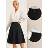 Allegra K Women's Pleated Button Decor High Waist Casual Office Swing Midi Skirts - 2 of 4