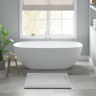 Kumasinova Plush Cotton Bathroom Rug, 3000 GSM Reversible Bath Rug, Tufted Washable Rug, Non-Slip Area Rug, Door Mat