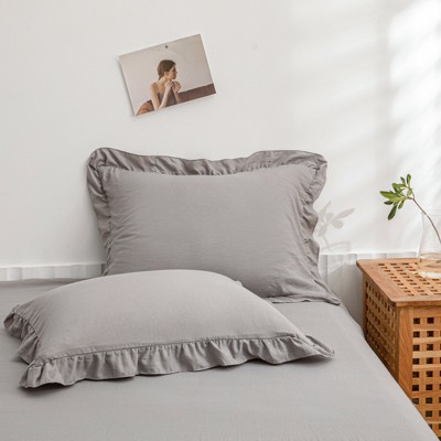 Reversible Pillow Cover – Soft Shabby Chic Ruffled Pillowcases, Wrinkle Resistant, Envelope Closure, Queen/King/Body