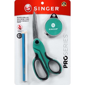Singer 3pk Proseries Measure Mark Cuts: Sewing Kit with Scissors & Measuring Tape, Stainless Steel Sewing Supplies - 1 of 4