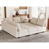 Belffin Corduroy Modular Sectional Sleeper Sofa 9 Seat Convertible with Storage Ottomans Modular Sectional Couch Bed for Living Room - 4 of 4