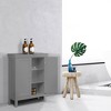 Teamson Home Stratford Contemporary Freestanding Bath Storage Cabinet Gray : Microfiber, Machine Washable, Non-Slip Backing - 3 of 4