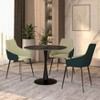 LeisureMod Bristol 4-Piece Dining Set with 35" Round Dining Table and 3 Fabric/PU Leather Dining Chairs - 2 of 4