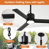 Parrot Uncle 42" Modern Outdoor LED Ceiling Fan with Light and Remote Integrated LED Light - 2 of 4